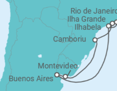 Itinerario del Crucero Uruguay, Brasil - Costa Cruceros