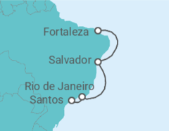 Itinerario del Crucero Brasil - Costa Cruceros