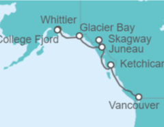 Itinerario del Crucero Alaska - Princess Cruises