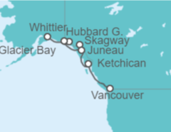 Itinerario del Crucero Alaska - Princess Cruises