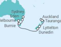 Itinerario del Crucero desde Auckland (Nueva Zelanda) a Sydney (Australia) - NCL Norwegian Cruise Line