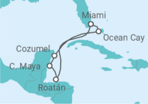 Itinerario del Crucero Vuelo + Hotel + Crucero en MSC World América - MSC Cruceros