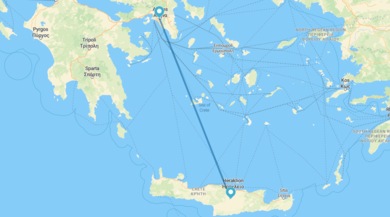 Atenas y Creta en avión