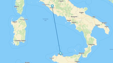 Roma y Palermo en avión