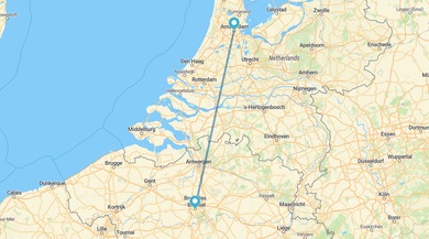 Bruselas y Ámsterdam en avión