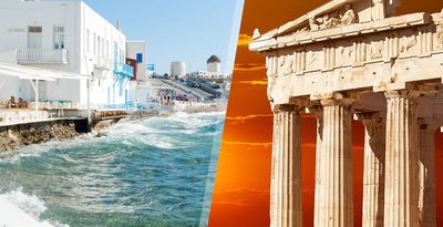Atenas y Paros en avión