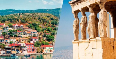 Atenas y Cefalonia en avión